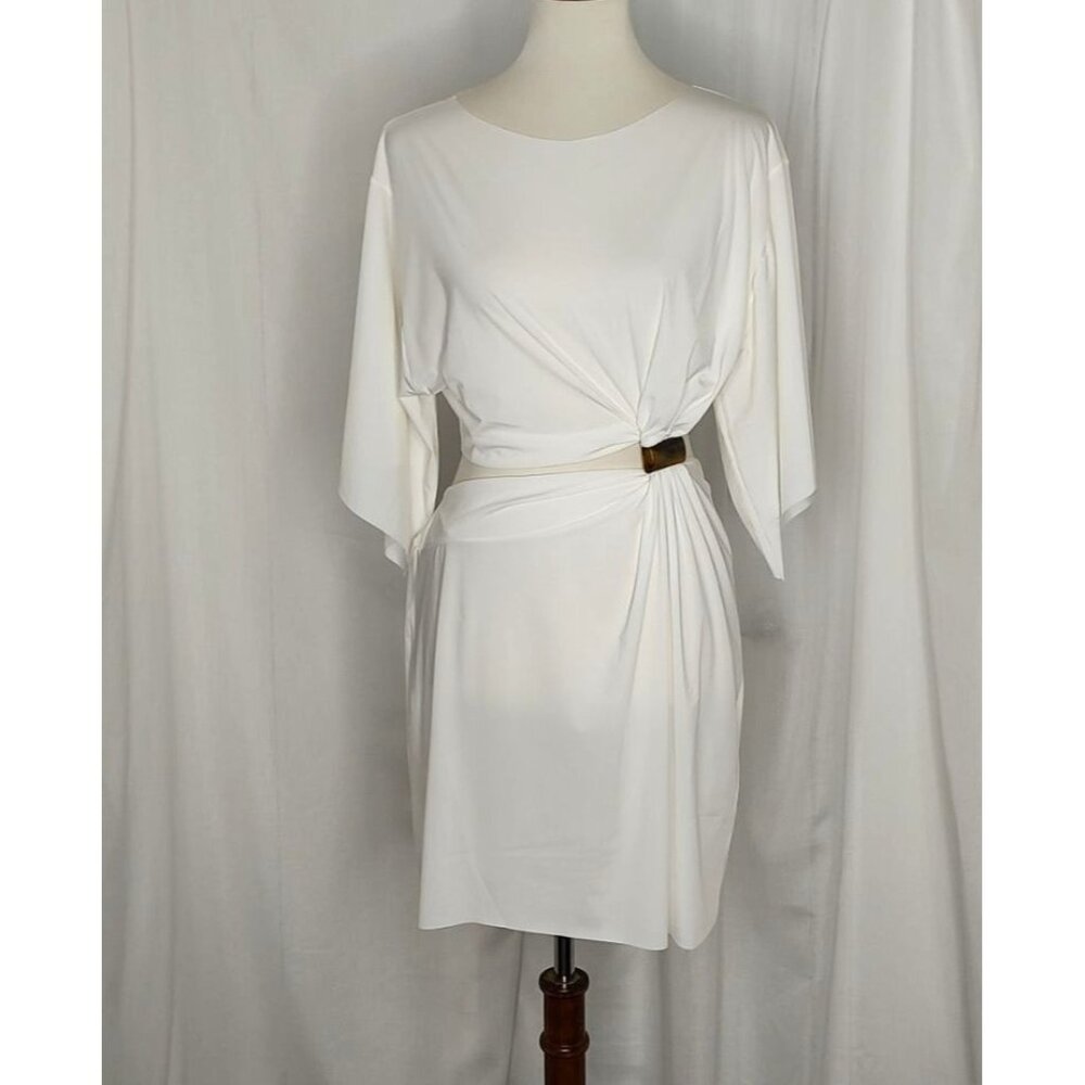 VIX Cover Up L white Solid Zaila Short Cover-up Cut Out Resortwear - Picture 5 of 13
